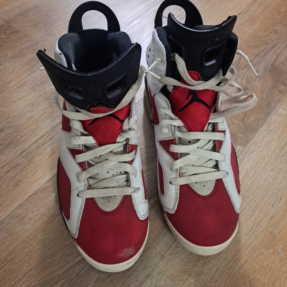 Air Jordan Retro 6 Carmine Red White Black Men's Size 10